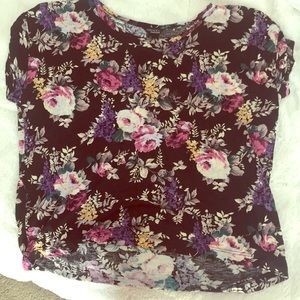 Black floral tee